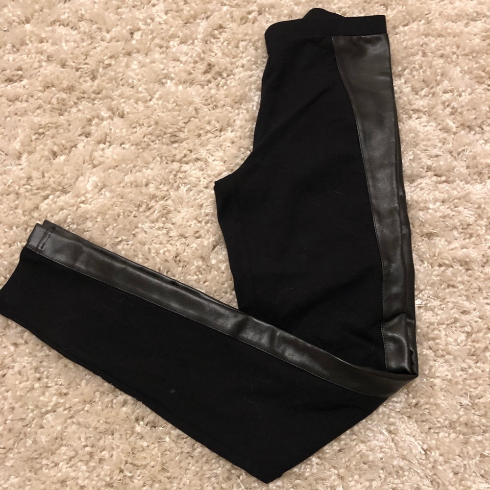 Abound Black leggings with faux leather